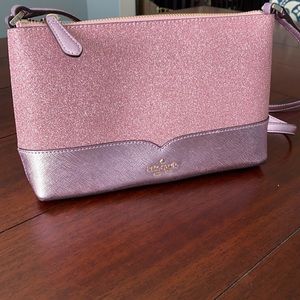NWOT Kate Spade Lola glitter crossbody rose pink